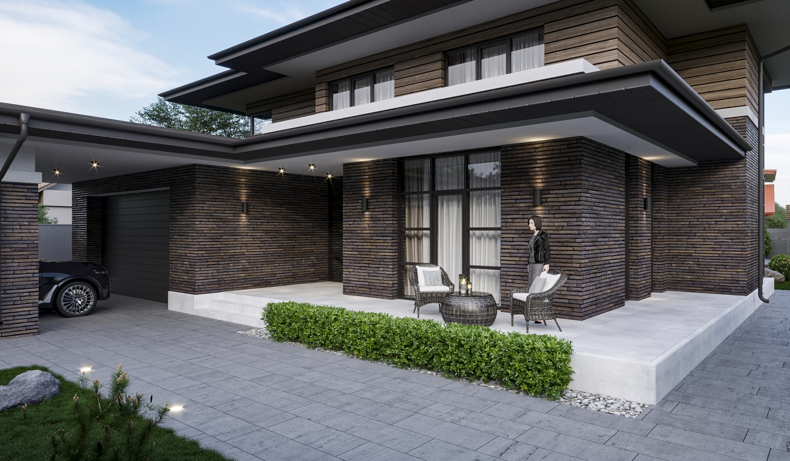 Проект дома в стиле прерий (Райта)