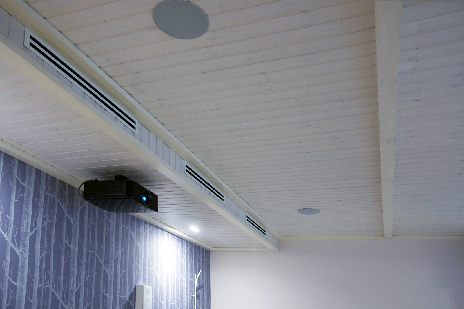 Кинотеатр с проектором и экраном