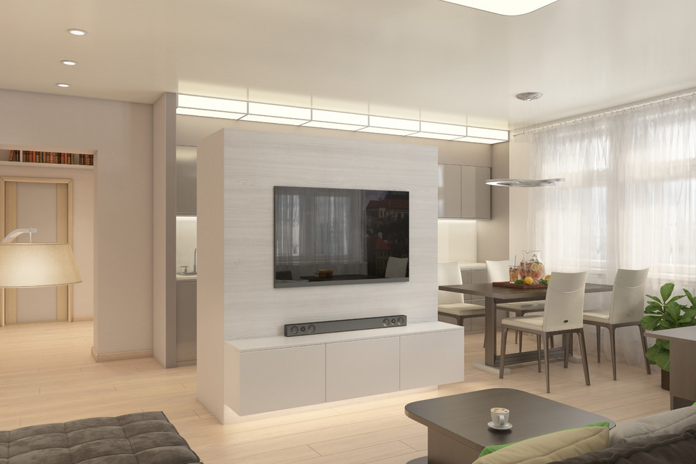 Обложка проекта: Гостиная совмещенная с кухней