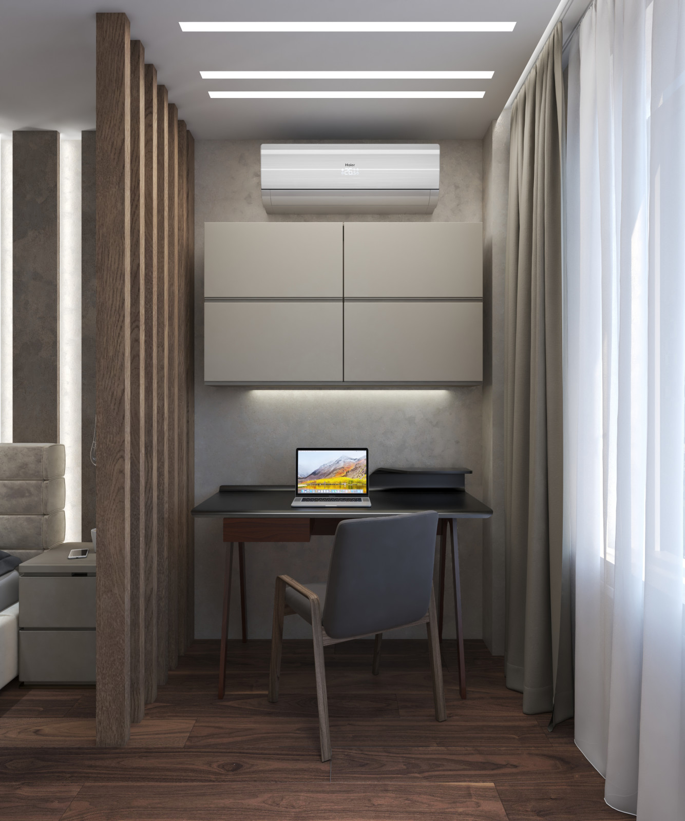 Рабочее место в спальне