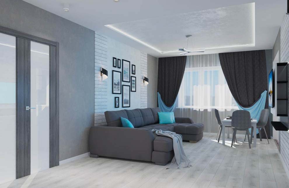 Обложка проекта: Совмещеные гостиная и кухня