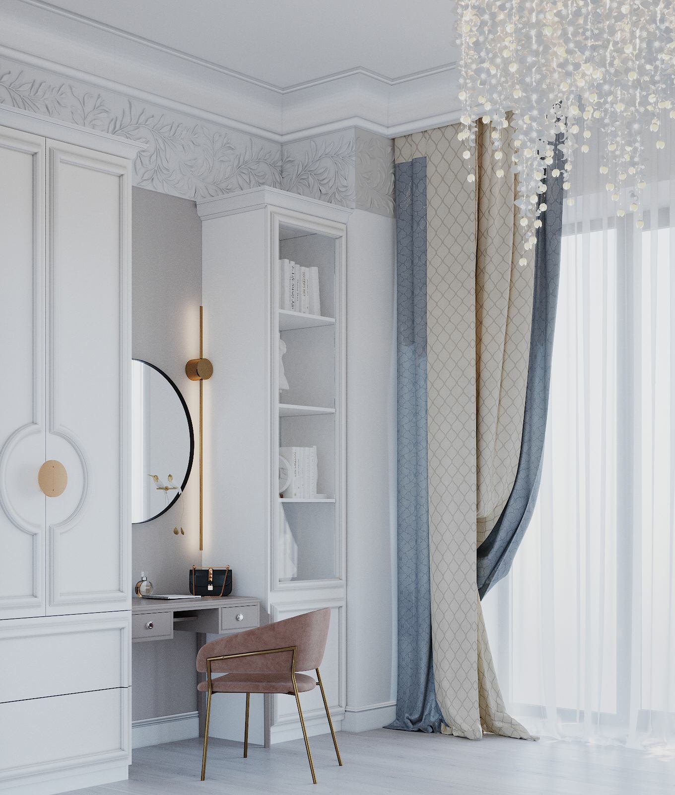 Спальня цветущий сад для девушки.