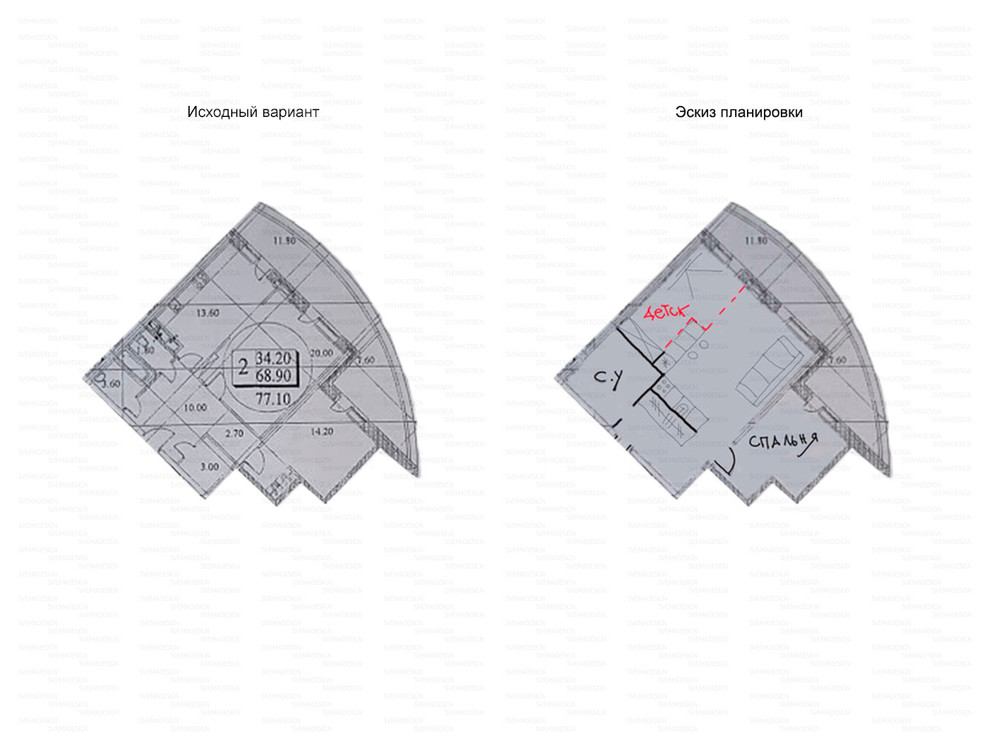 Идеи перепланировки для двухкомнатных квартир