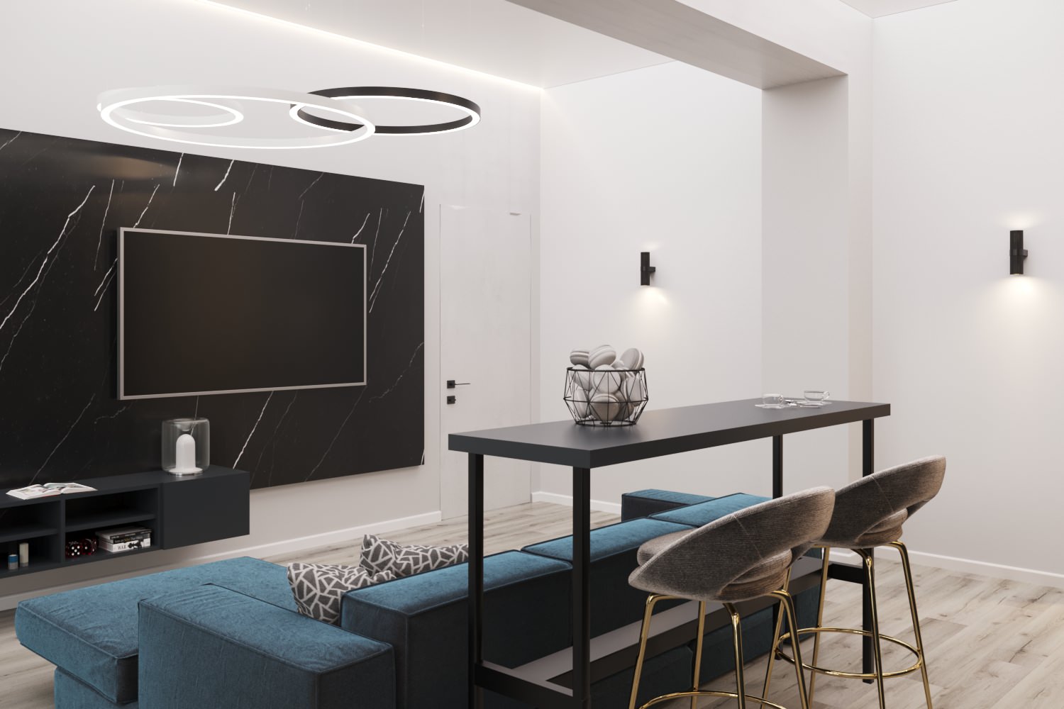 Обложка проекта: Двухкомнатная квартира общей 69 м2 в ЖК "Гагаринские высотки"