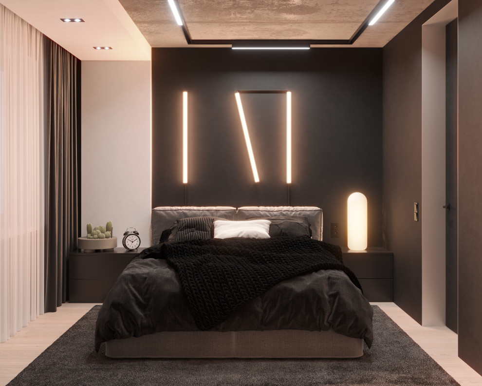 Квартира для молодого человека с разными вариантами освещения