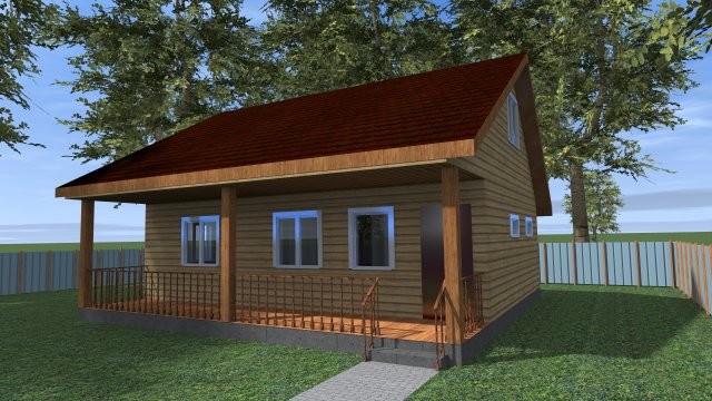 Каркасный дачный дом [007.14]