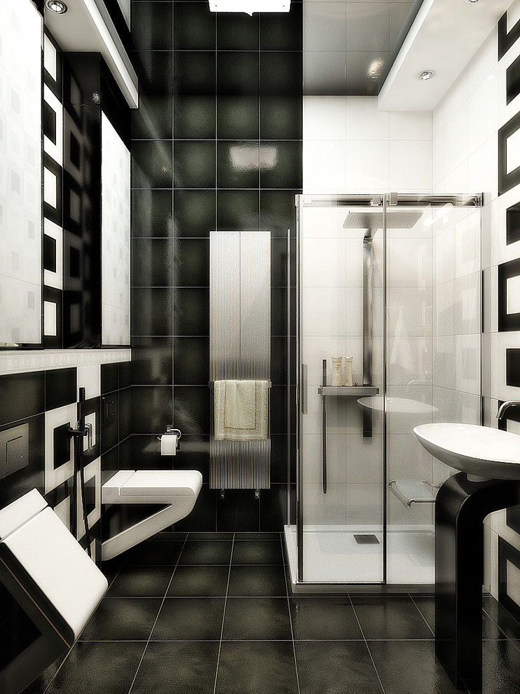 Black and white in bathroom design