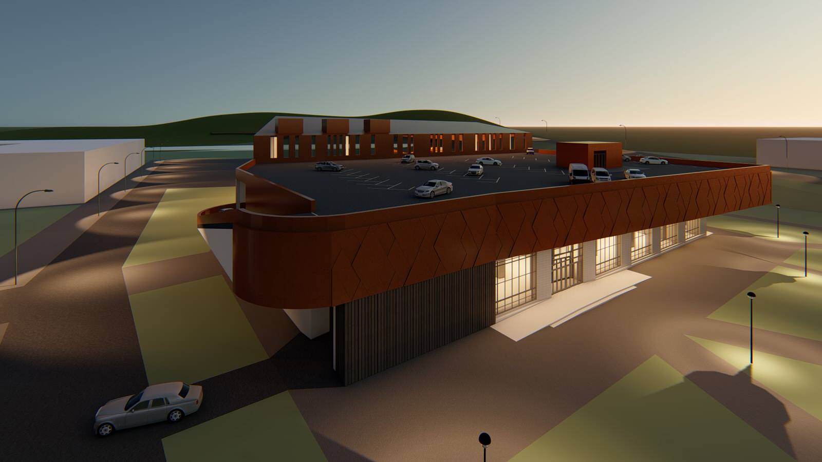 Проект здания аквапарка в Смоленске по ул. Кашена