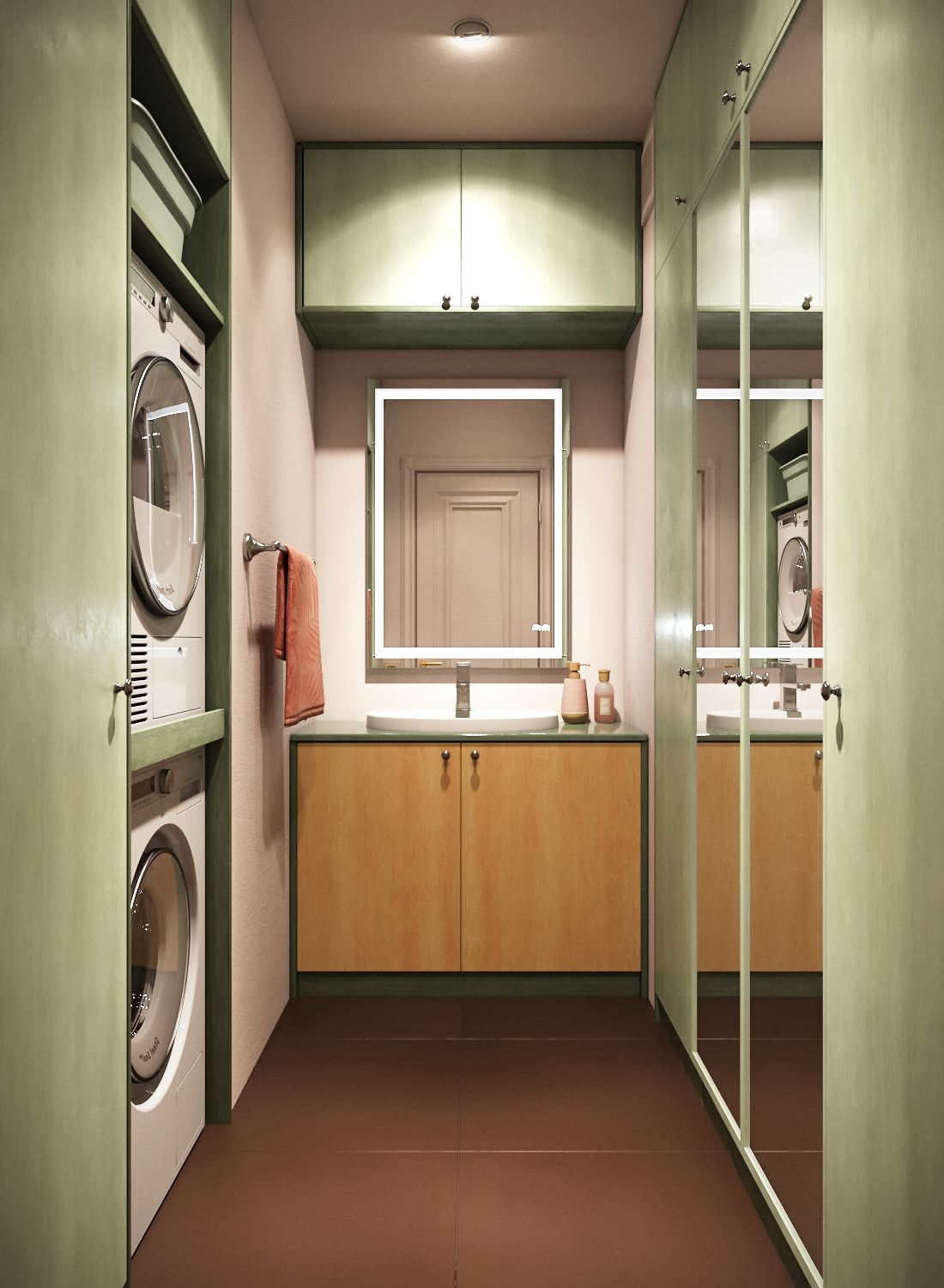 Кораллово-оливковый микс