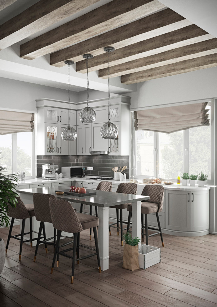 Обложка проекта: Дизайн кухни в коттедже