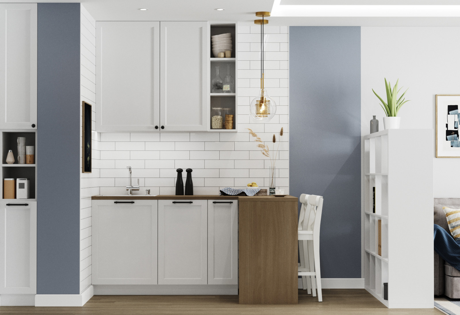 Обложка проекта: Дизайн-проект для молодой девушки 45,кв.м