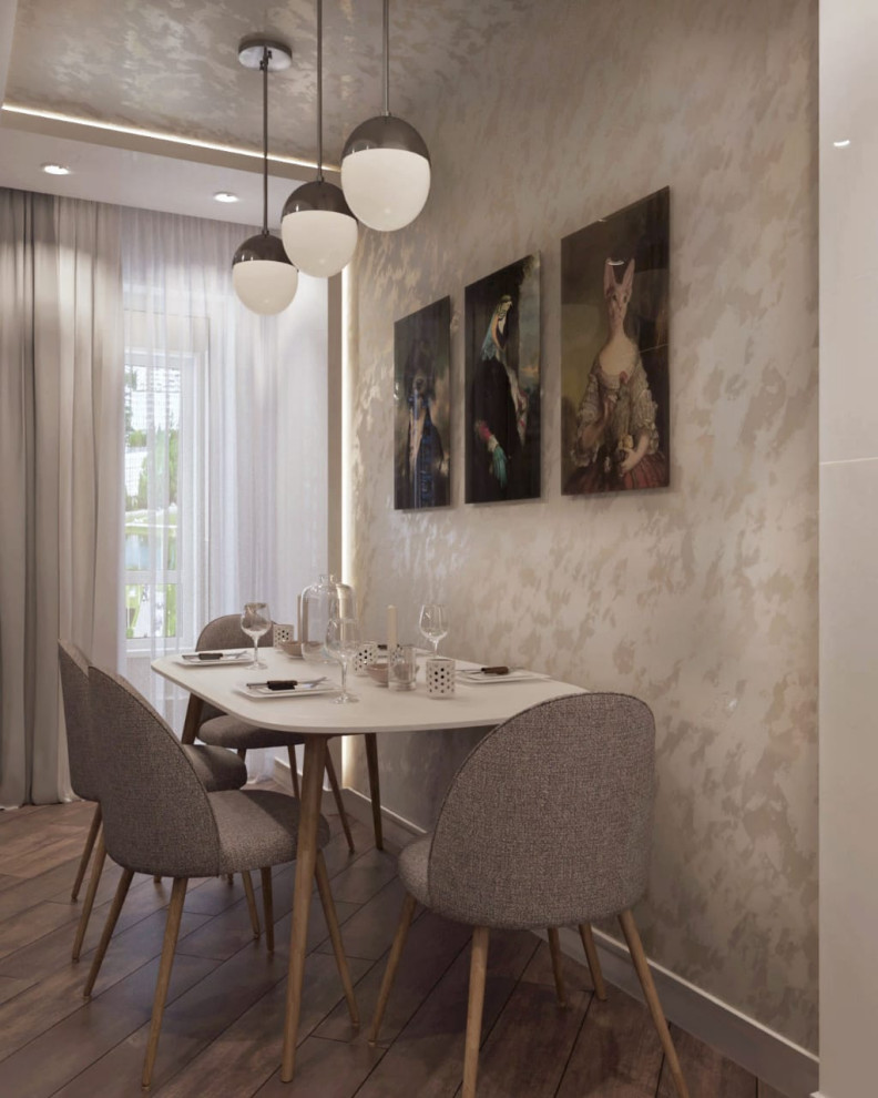 Двухкомнатная квартира со стеклом между гостиной и спальней