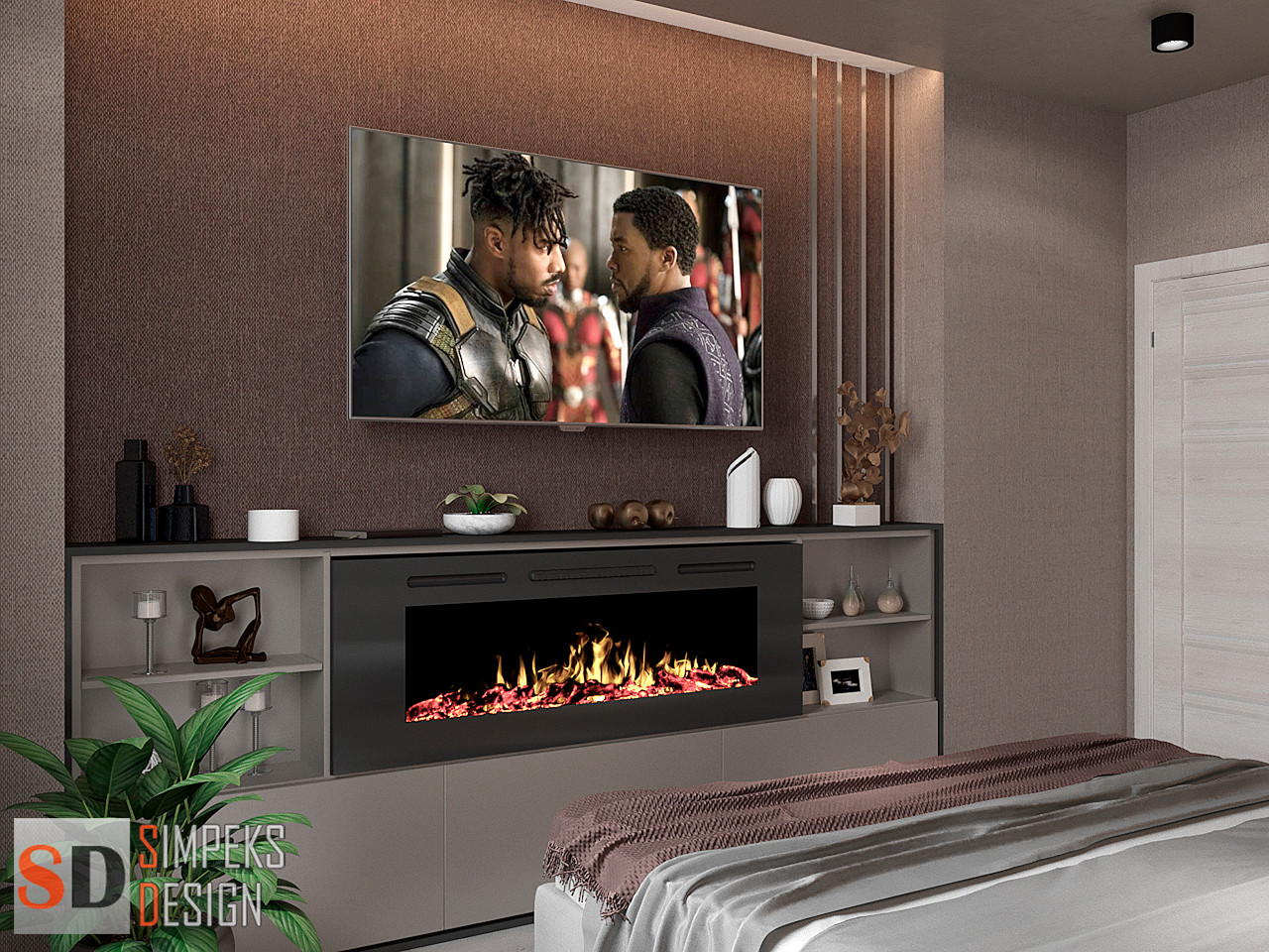 Камин в спальне