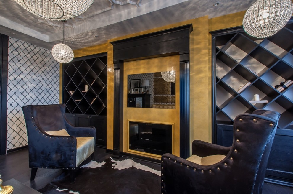 Телевизор над камином