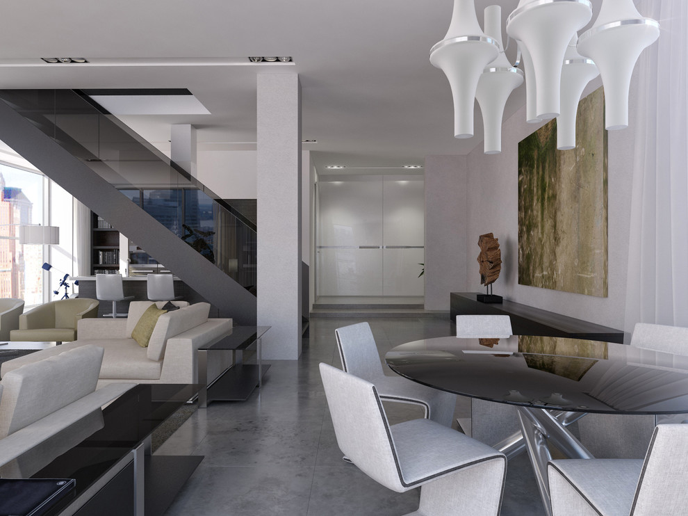 Апартаменты в Нью-Йорке, гостиная, вид от окна