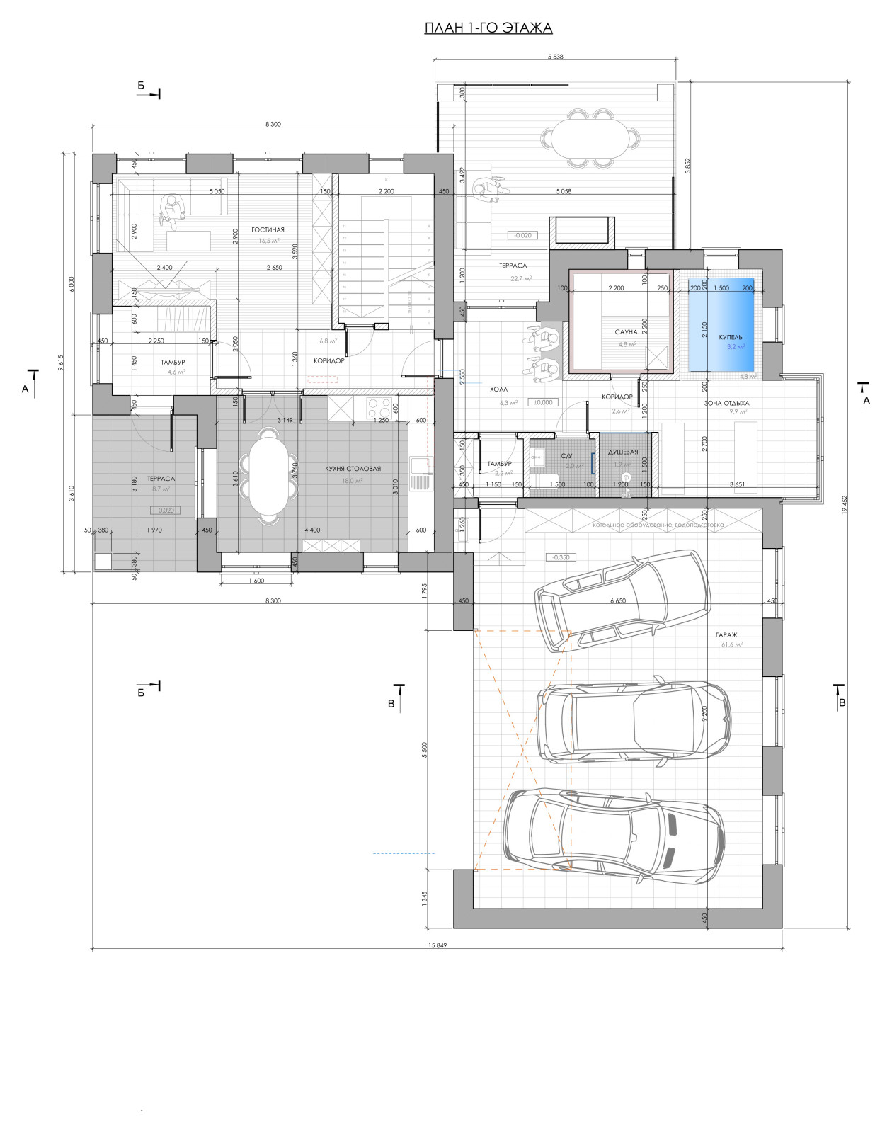 Гостевой дом со СПА зоной и большим гаражем