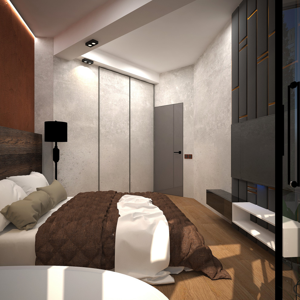 Спальня, совмещенная с ванной