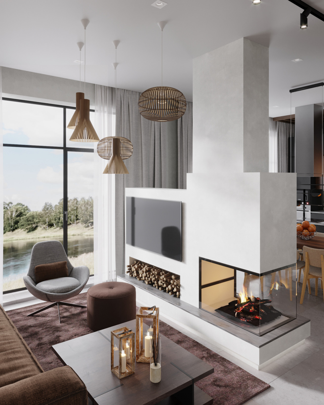 Кухня-гостиная в частном доме