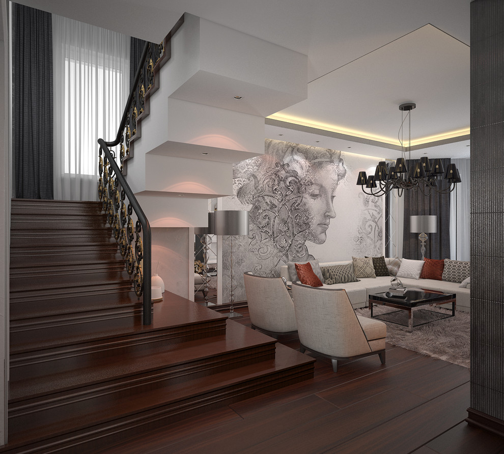 Загородный дом (280 кв.м.) для семьи с тремя детьми. Ар-деко + Современный стиль