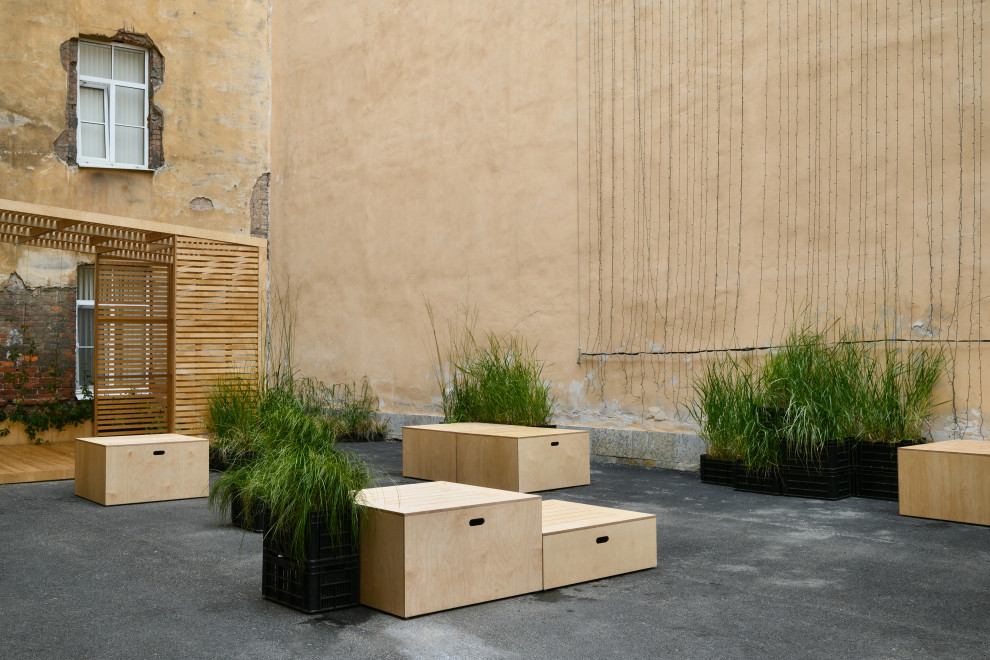 Обложка проекта: Беседка и модульные сидения из фанеры