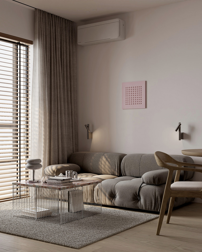 Квартира с розовым мрамором