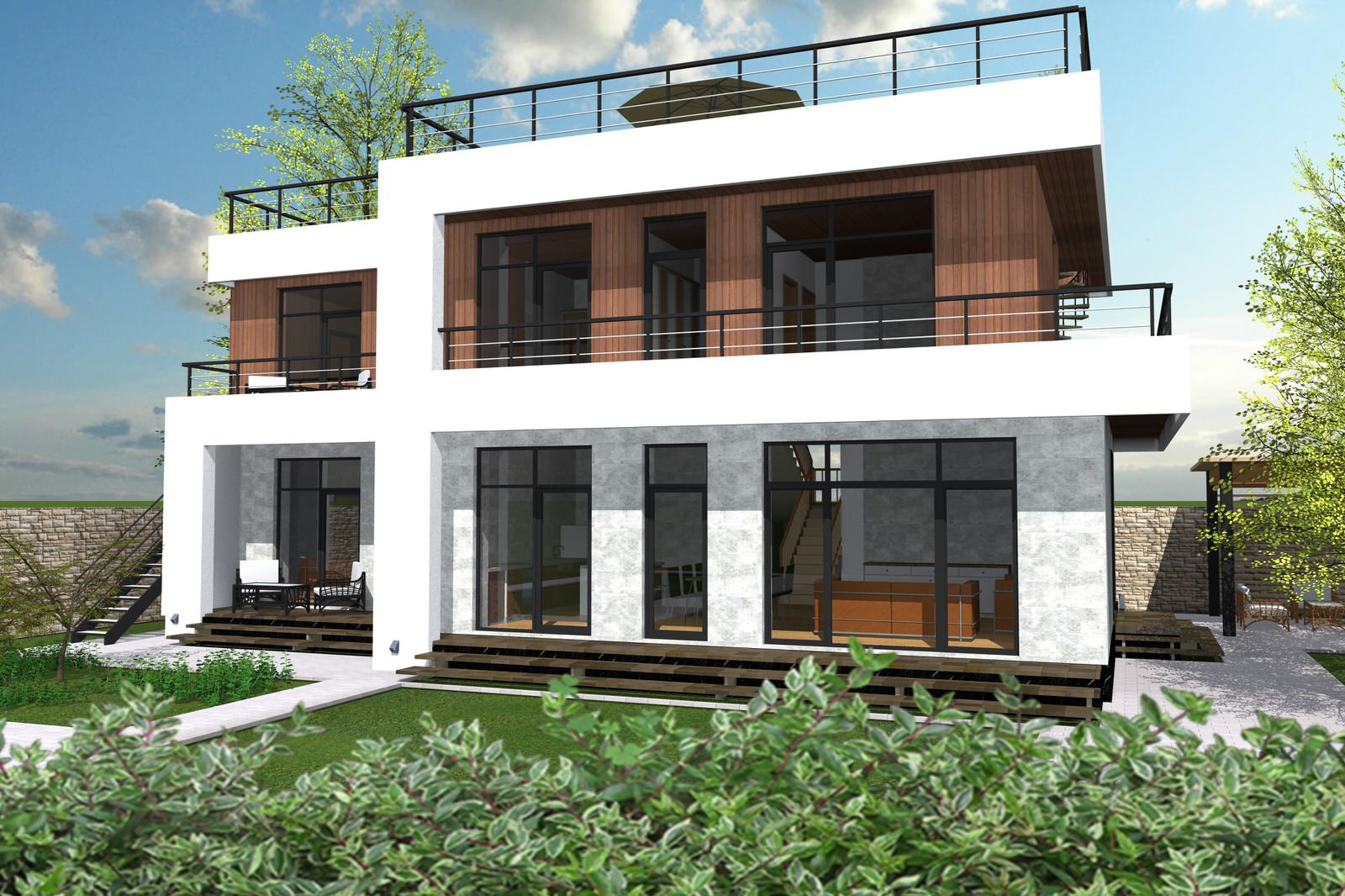 Проект дома с корпусом для сдачи в аренду