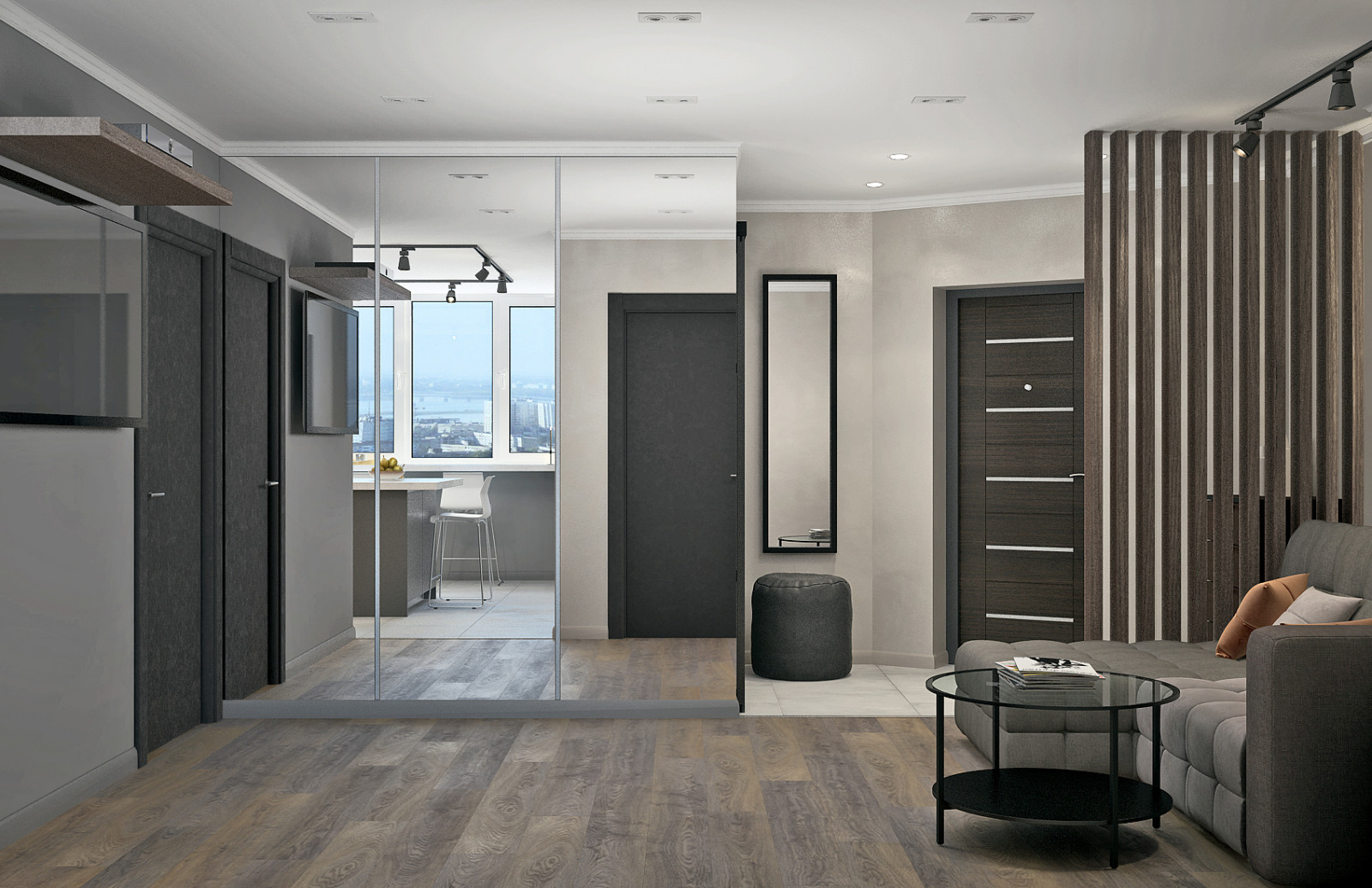 Современная однокомнатная квартира для молодого человека.