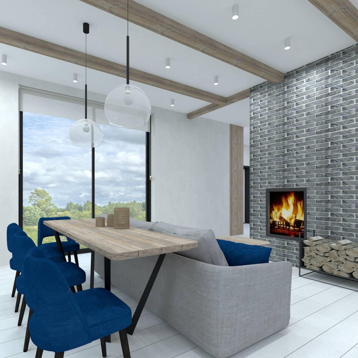 Комната отдыха в банном комплексе загородного дома