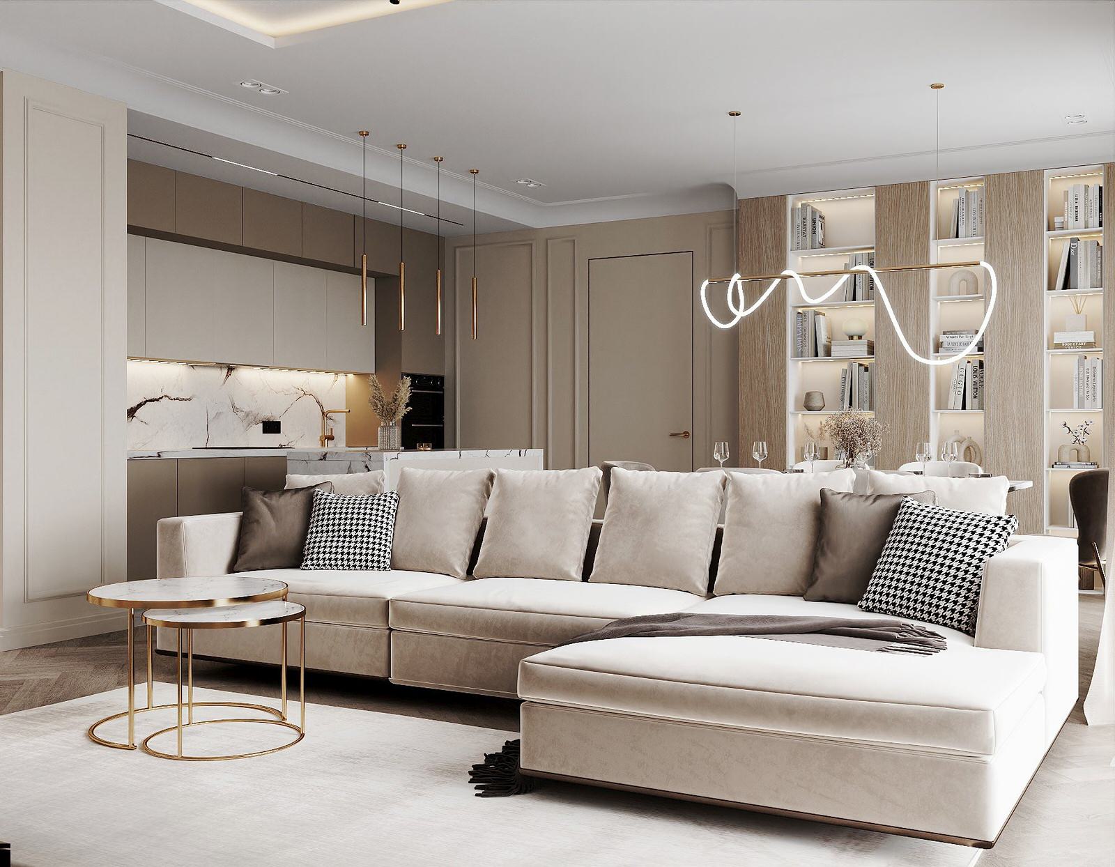 Дизайн кухни-гостиной