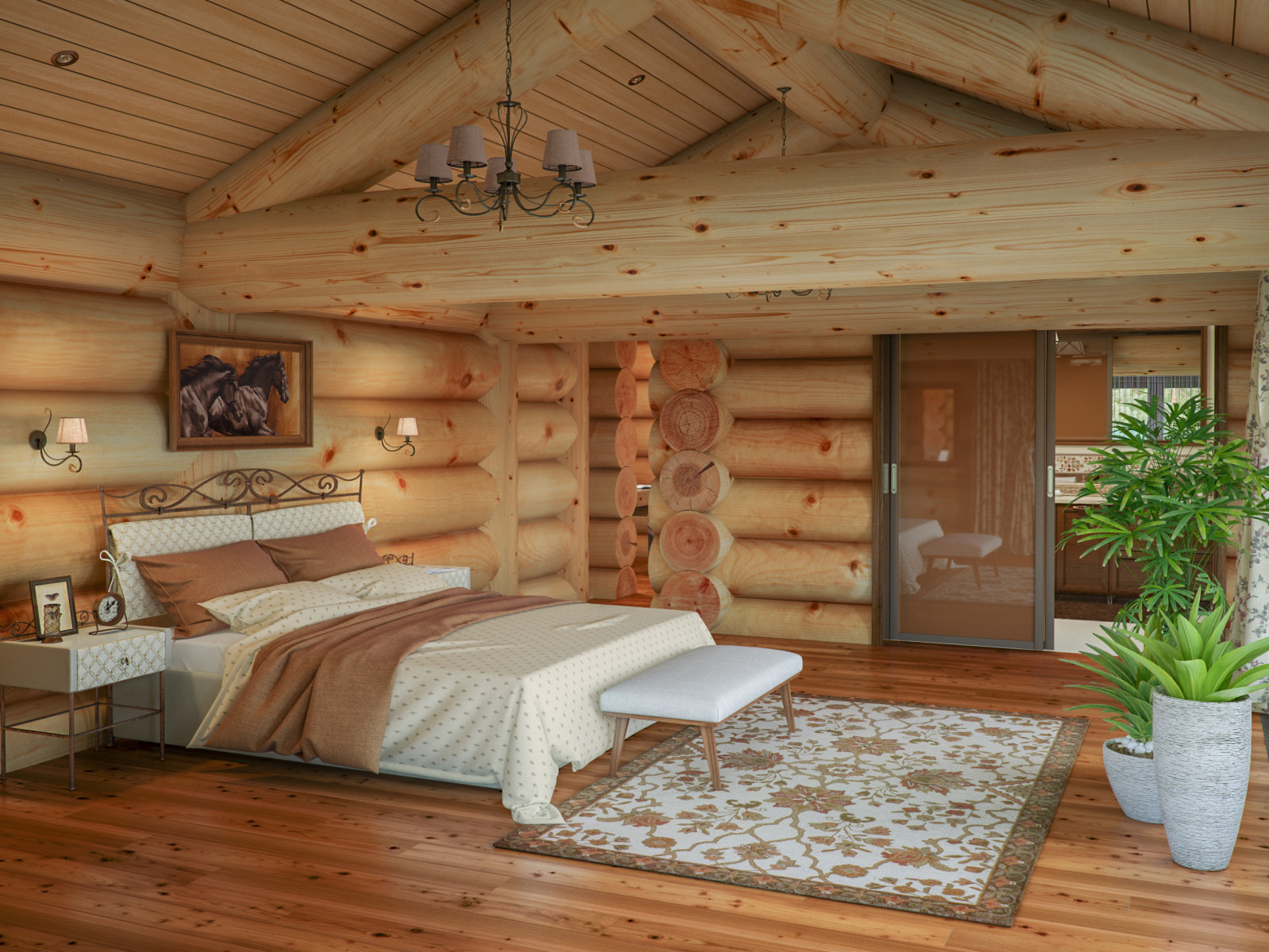 Дизайн интерьера деревянного дома