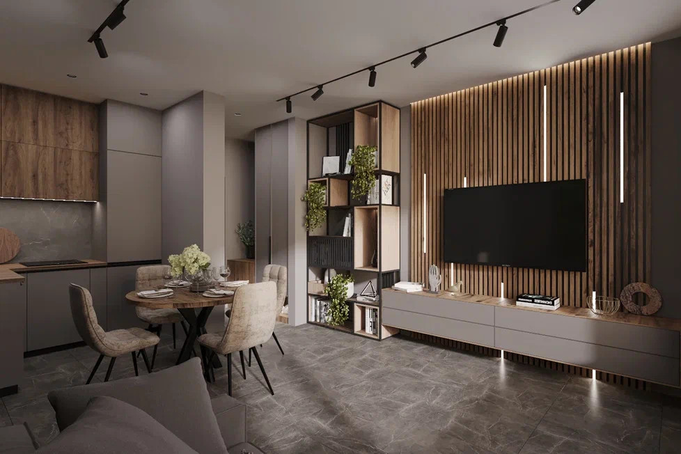 Ремонт квартиры для молодого человека в теплых тоннах