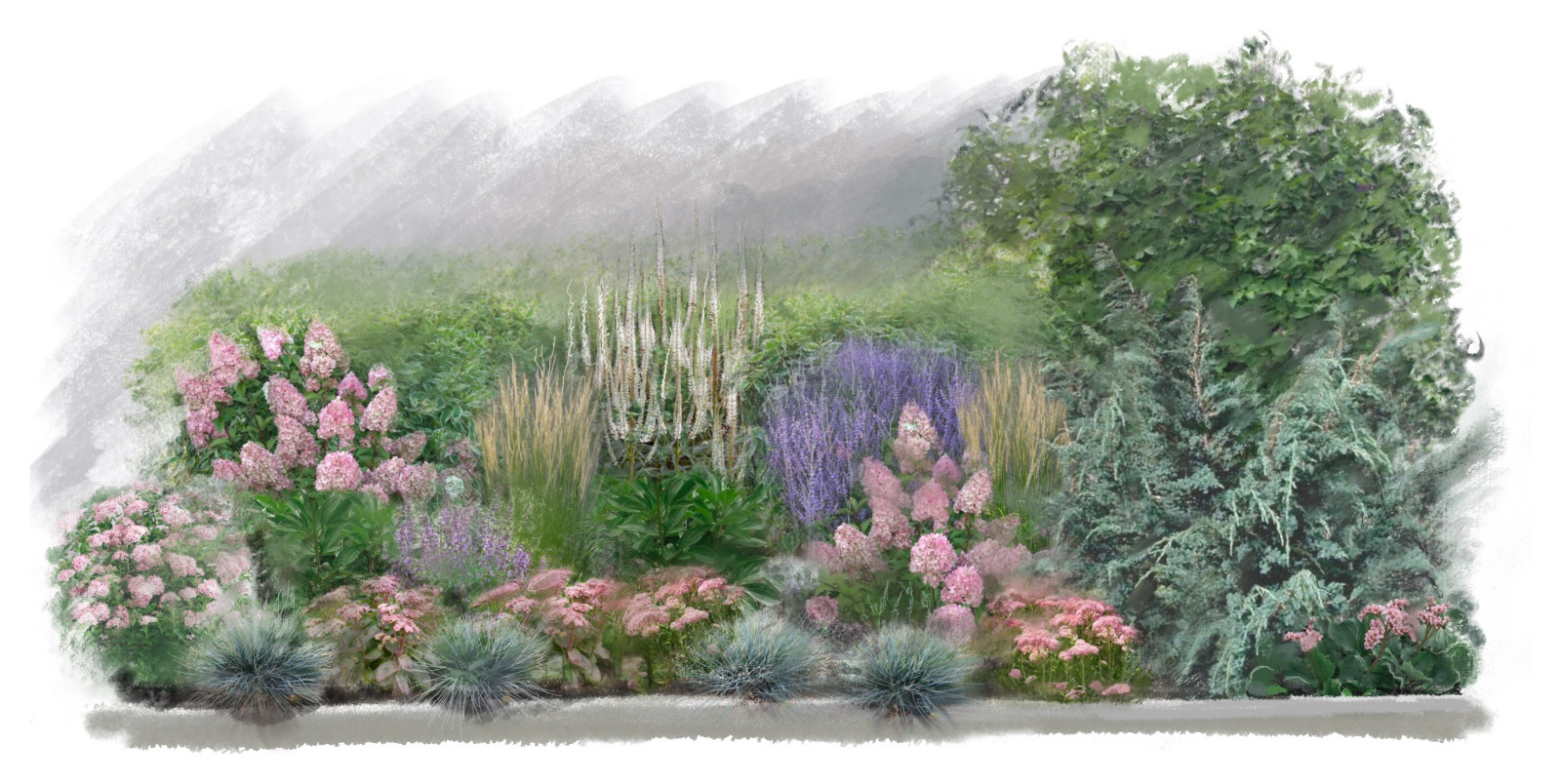 Обложка проекта: Дизайн зоны отдыха, разработка миксбордеров