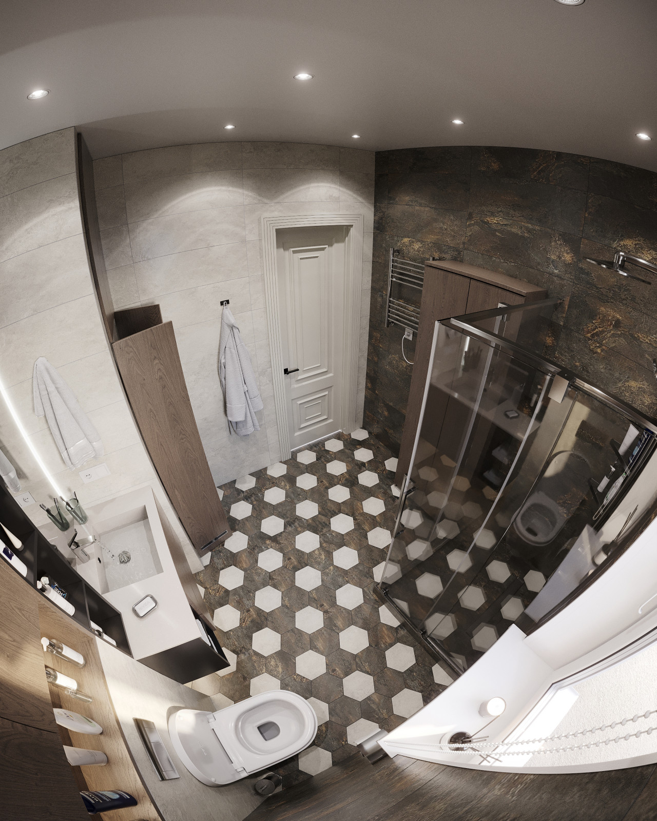 Дизайн и 3д-визуализация санузла в загородном доме