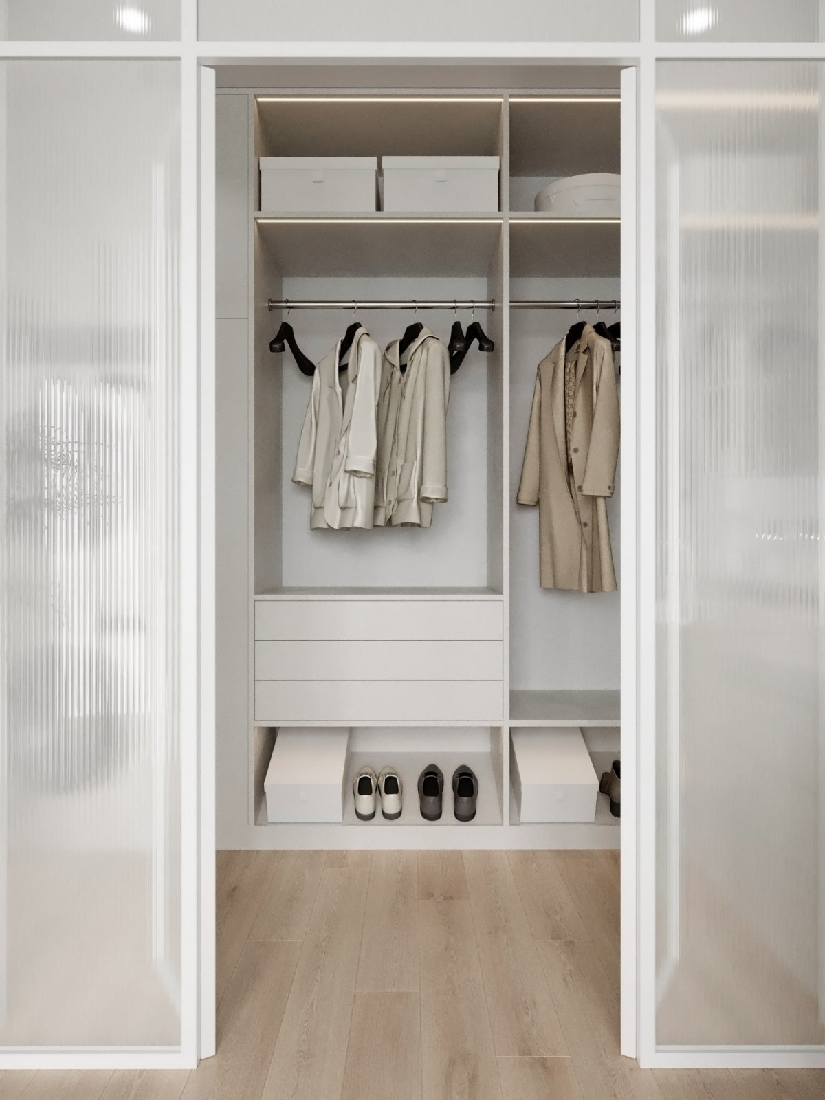 Ascetic and minimalist interior design of apartment