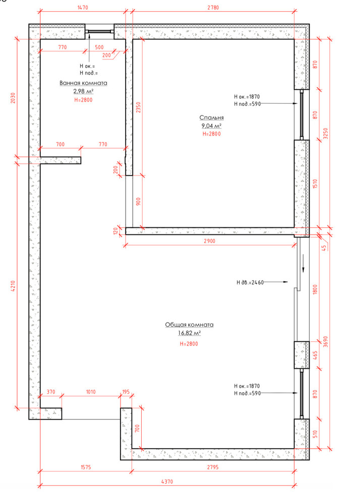 Обмерный план