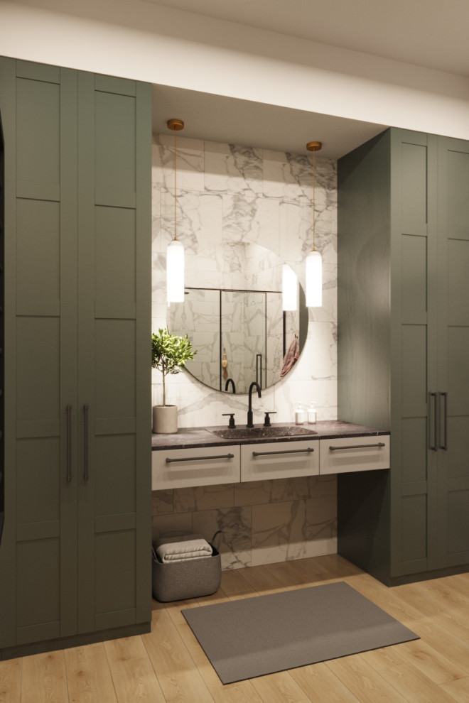 Коттедж с камином, современная классика