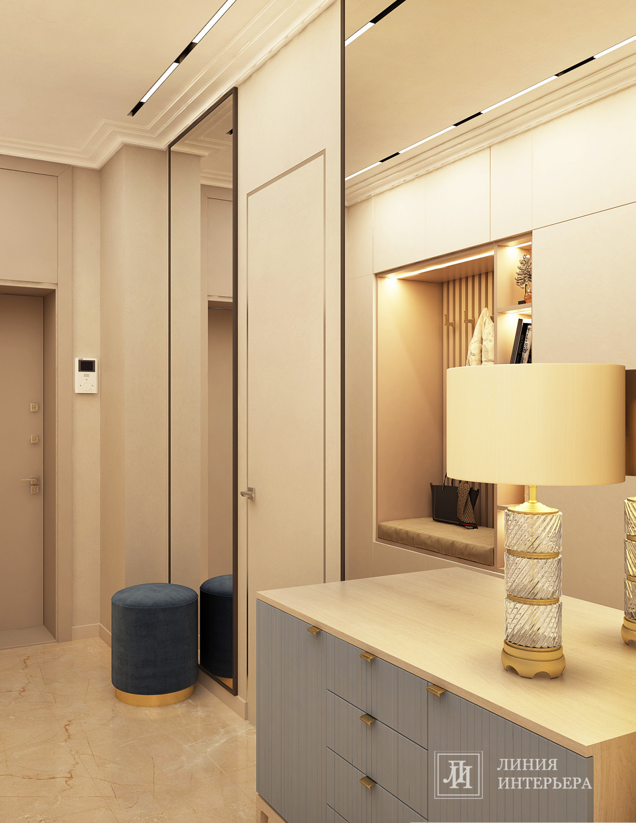 Дизайн интерьера 3-х комнатной квартиры в ЖК Триколор