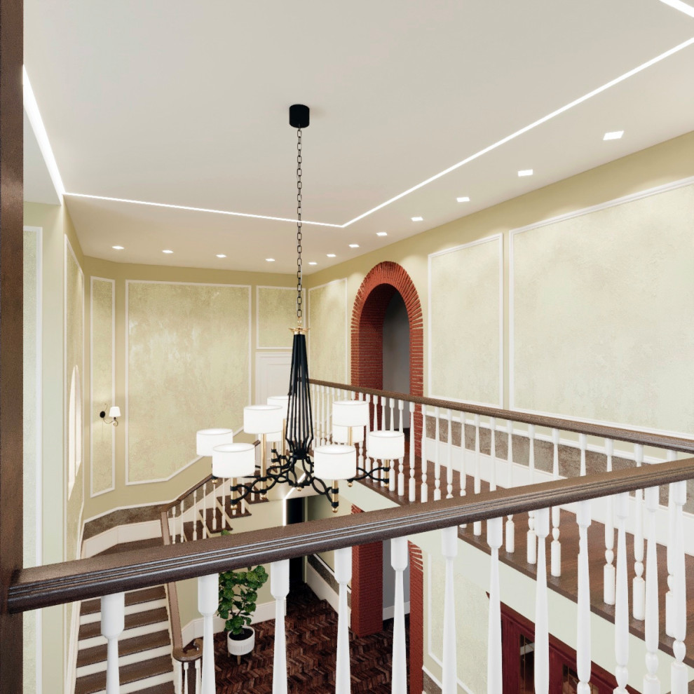 Визуализация проекта загородного дома в классическом стиле.