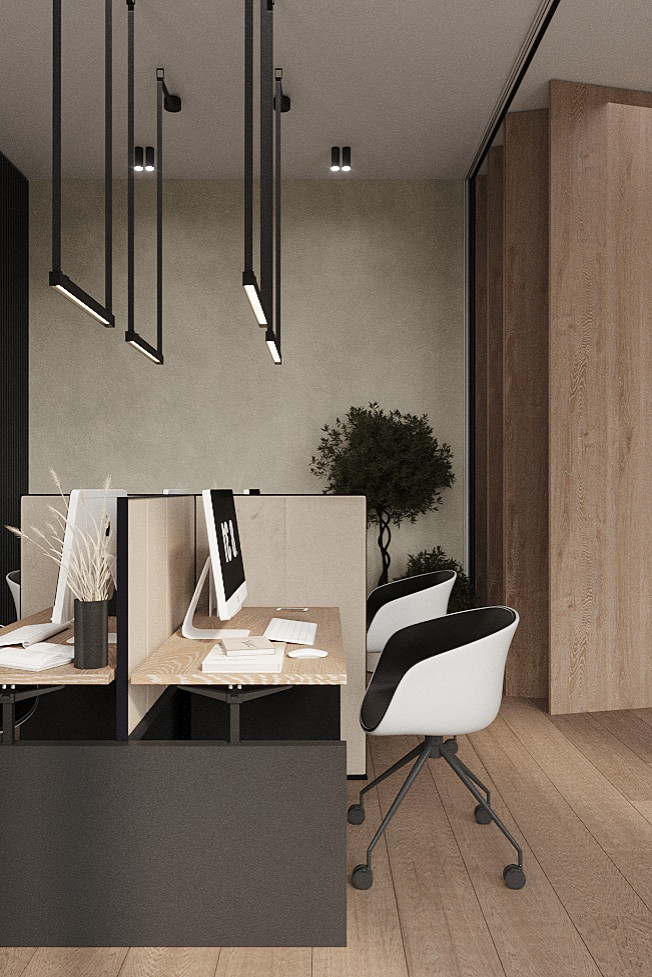 Природная органика для Кати Гордон: интерьер офиса в стиле ваби-саби