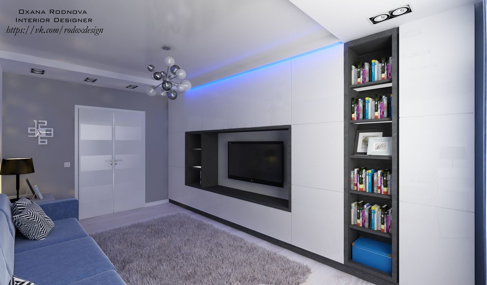 Гостиная hi-tech (17,8 кв.м)