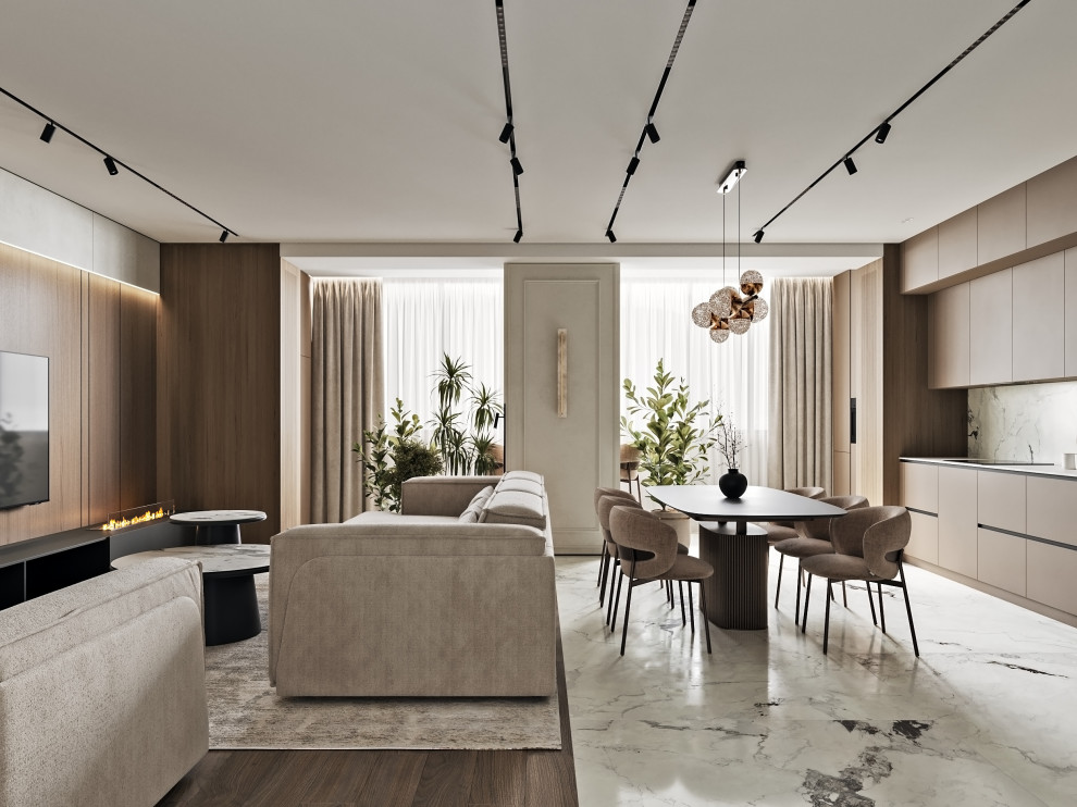 Дизайн интерьера квартиры в современном стиле в ЖК Шмитовский