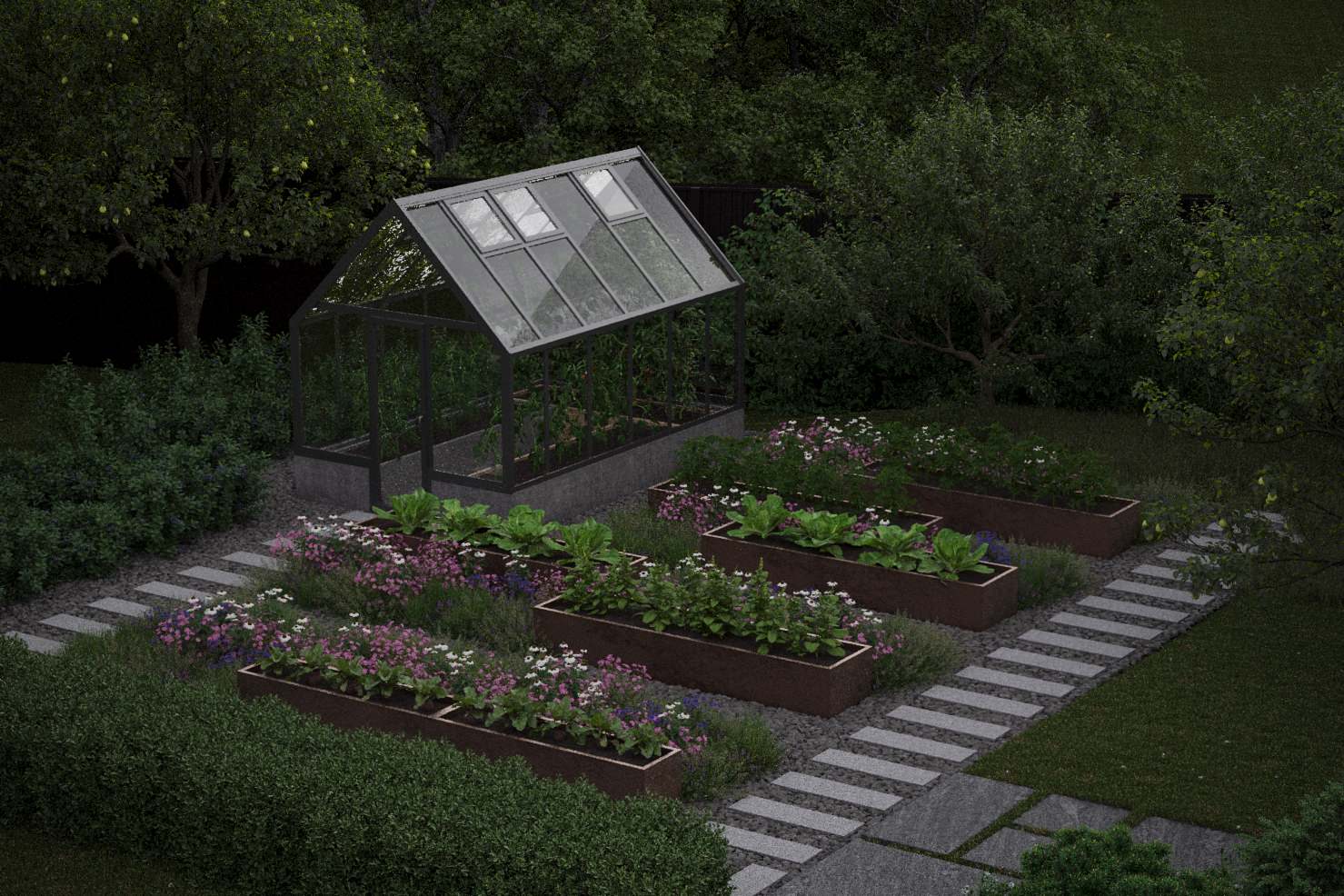 Сад на высоком берегу