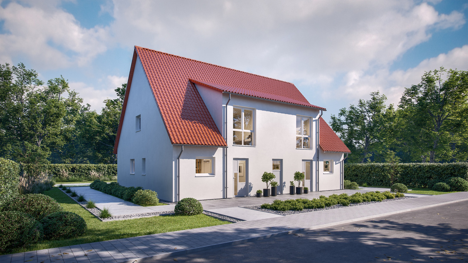 Beispiele architektonischer Renderings eines  Hauses