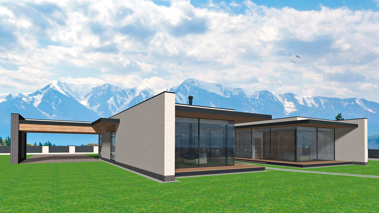 Проект дома в горном Алтае L-287 в стиле минимализм