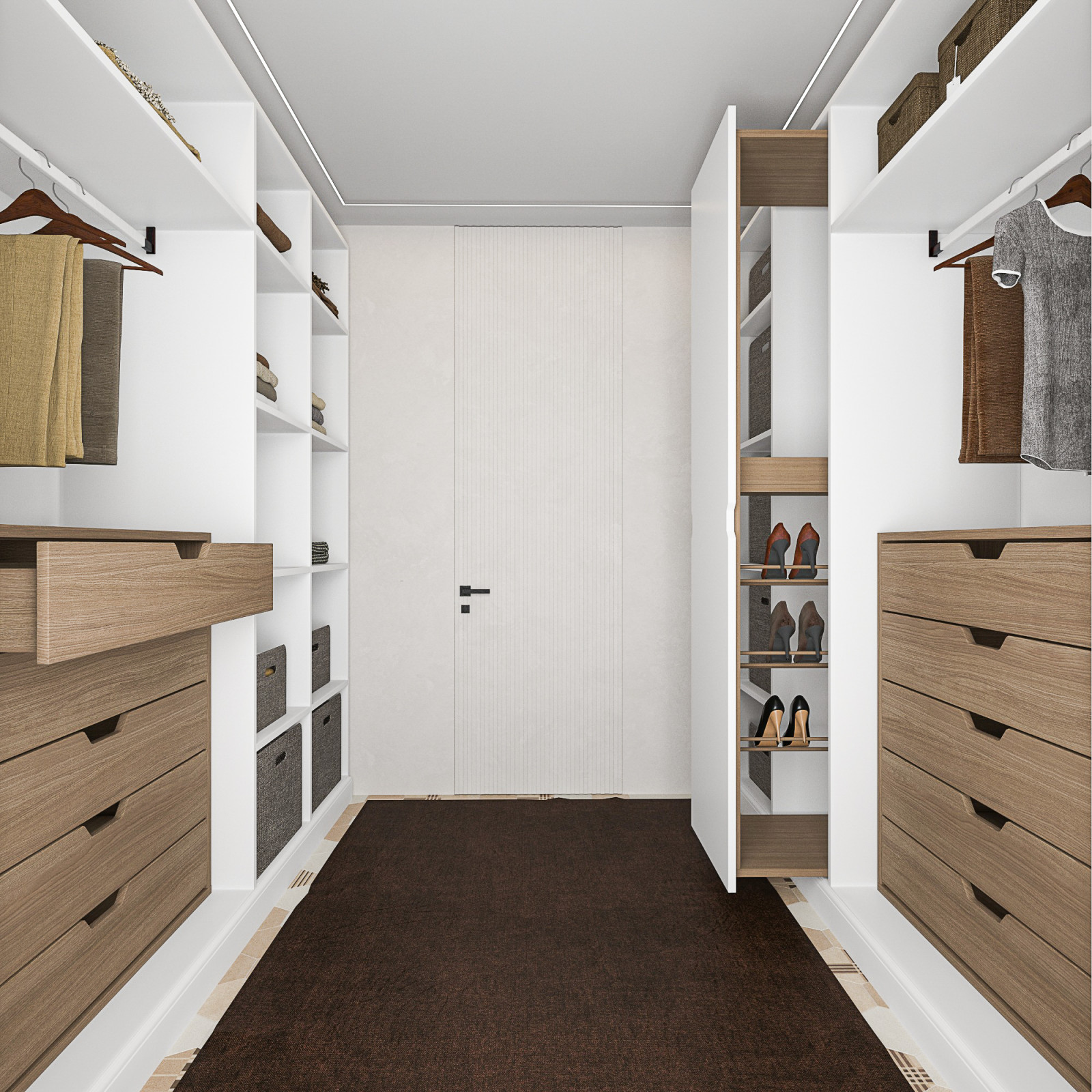 Гардеробная в проекте квартиры джапанди