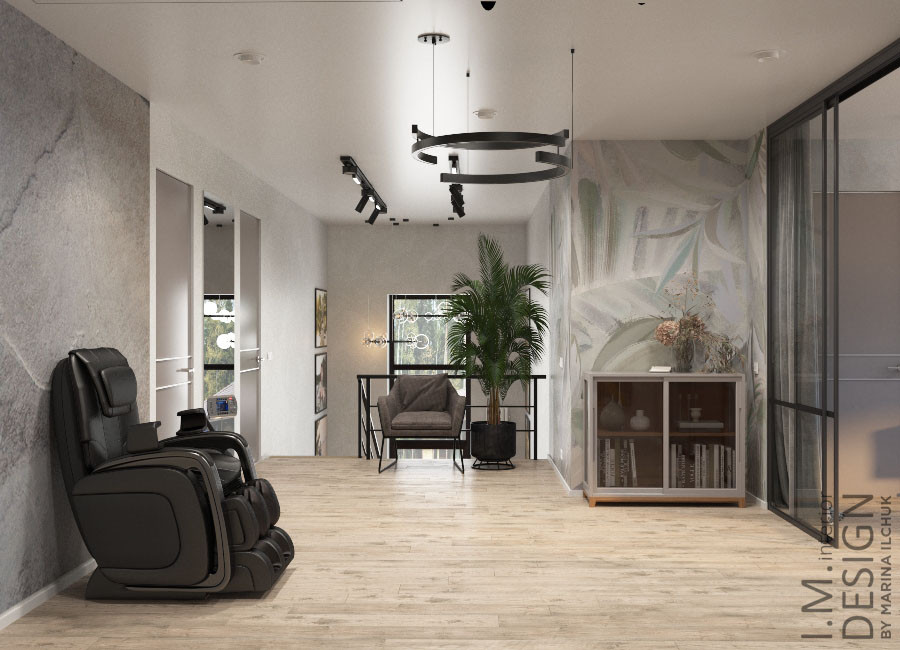 Загородный дом 400 кв.м. Холлы и вторая гостиная.