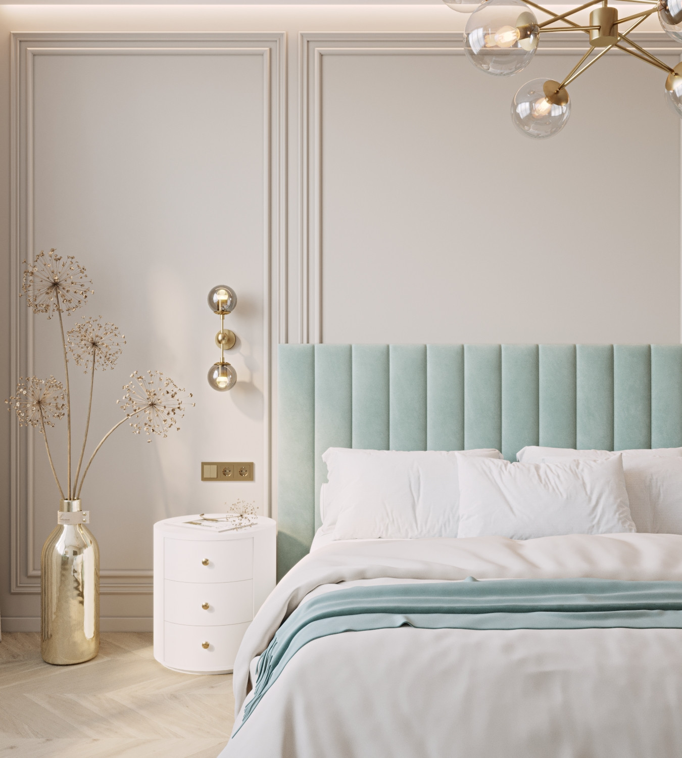 Мягкое изголовье кровати