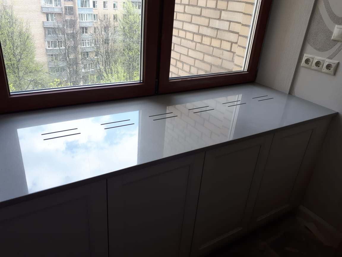 Серая столешница из акрилового камня LG Hi-Macs