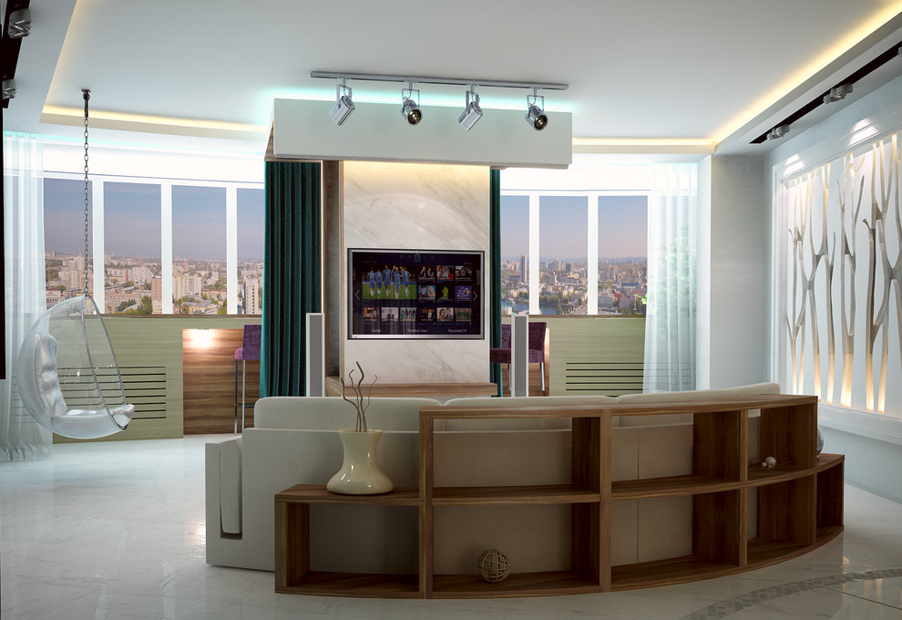 Квартира с арт-объектом из мрамора