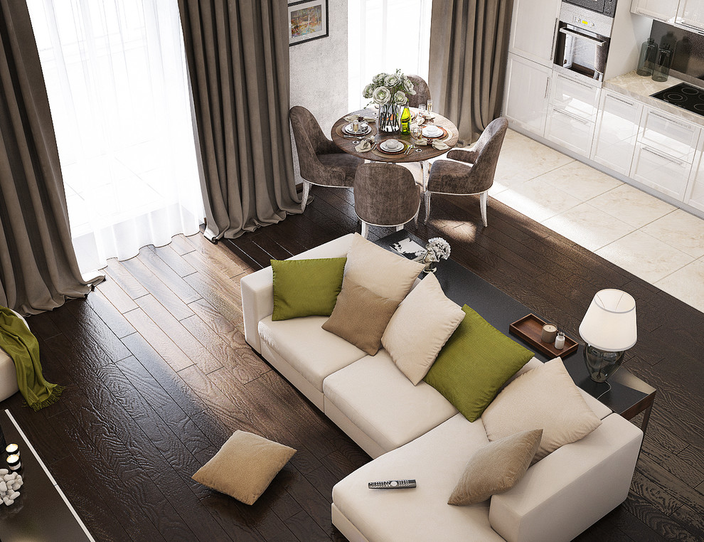 The apartment interior in the style Contemporary